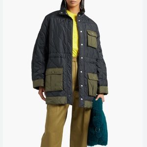 Ganni Two Tone Quilted Shell Jacket